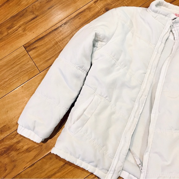 Kids 10 12 white faux down style puffer jacket coat winter autumn lightw… - Picture 5 of 8